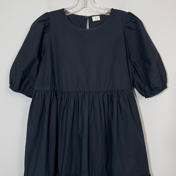 Aritzia Wilfred Rengo Dress Puff Cap Sleeve Tiered Cotton Black Maxi Midi Boho S - Picture 7 of 14